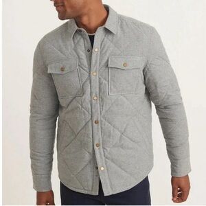 Marine Layer Men's Olin Quilted Snap-Up Overshirt Heather Grey Size M NWT